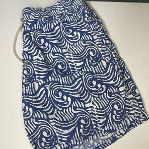 J CREW men's blue wave swim trunks